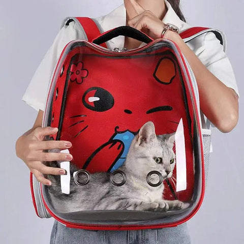 Morral Astropet Mochila Transparente Mascotas Gatos Perros